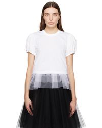 Noir Kei Ninomiya - T-shirt étagé blanc - Lyst