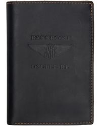 RRL - Étui pour passeport noir en cuir - Lyst
