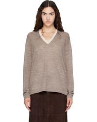 Lauren Manoogian - Fine Low V Neck Sweater - Lyst