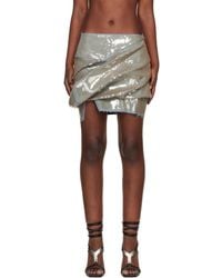 Rick Owens - Temple Draped Denim Miniskirt - Lyst