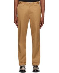 Burberry - Tan Embroidered Trousers - Lyst