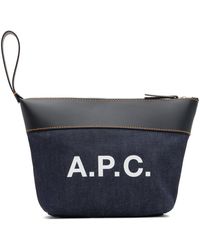 A.P.C. - . Navy & Black Axelle Pouch - Lyst