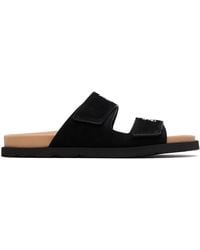 Palm Angels - ブラック ロゴ スエード サンダル - Lyst