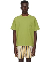 Bode - T-shirt vert à poche à logo brodé - Lyst