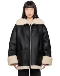 TOTEME - Shearling Leather Biker Jacket - Lyst