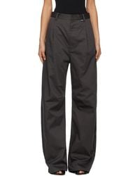 MM6 by Maison Margiela - Wide Leg Twill Trousers - Lyst