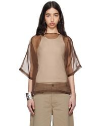 Meta Campania Collective - Nat See-Through Silk T-Shirt - Lyst