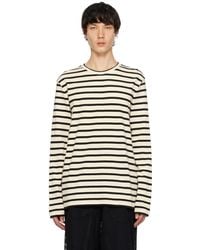 Jil Sander - Off-white & Black Striped Long Sleeve T-shirt - Lyst