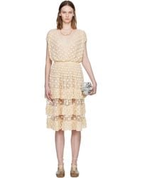 Dries Van Noten - Off- Ruffled Mesh Midi Dress - Lyst