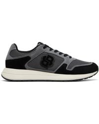 BOSS - Suede-Trim Double B Monogram Sneakers - Lyst