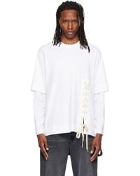 Simone Rocha - Lace Up Hem Layered Long Sleeve T-Shirt - Lyst
