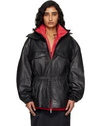 Frankie Shop - Carnaby Funnel Neck Leather Jacket - Lyst