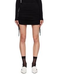 Pushbutton - Minijupe Drapée Noire - Lyst
