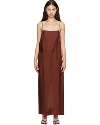 St. Agni - 90S Silk Twill Slip Midi Dress - Lyst