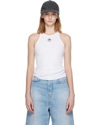 Marine Serre - Moon Logo Ribbed Jersey Tank Top - Lyst