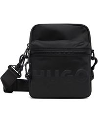HUGO - Sac Noir À Logo Gaufré - Lyst