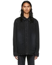 we11done - Blouson noir en denim à effet délavé - Lyst