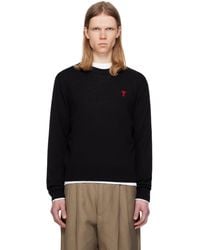 Ami Paris - Wool Ami De Coeur Crew Neck Sweater - Lyst