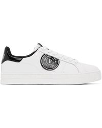 Versace - Logo-patch Leather Low-top Sneakers - Lyst