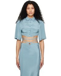 Christopher Esber - Blue Crop Tie Shirt - Lyst