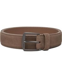 BOSS - Logo Buckle Suede Belt - Lyst