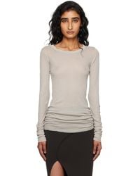 Rick Owens - Off- Concordians Mini Rib Ls T-Shirt - Lyst