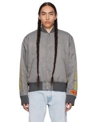 Heron Preston - Gray Hp Sponsor Varsity Bomber Jacket - Lyst