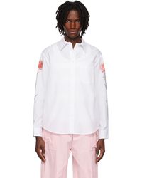 Simone Rocha - Chemise Blanche À Coupe Classique Et À Images D'Œillet - Lyst