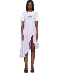 Collina Strada - Lilac Floral Scribble Tulip Midi Dress - Lyst