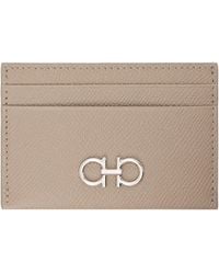 Ferragamo - Taupe Gancini Credit Card Holder - Lyst