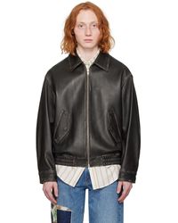 DUNST - Spread Collar Leather Jacket - Lyst