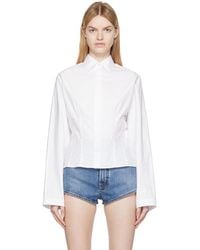 Alaïa - White Corset Shirt - Lyst