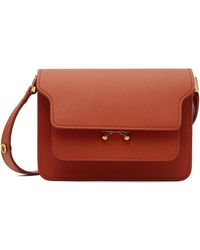 Marni - Red Saffiano Leather Mini Trunk Bag - Lyst