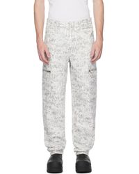Givenchy - White & Gray Destroyed Denim Cargo Pants - Lyst