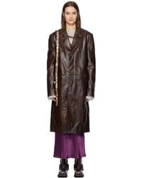Acne Studios - Notched Lapel Leather Coat - Lyst