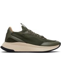 BOSS - Khaki Ttnm Evo Knitted Upper Sneakers - Lyst
