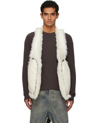 Rick Owens - Veste Blanc Cassé À Poche Bauhaus Et À Intérieur En Peau Retournée - Lyst