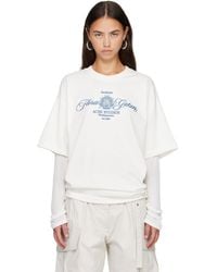 Acne Studios - Off- Embroidered Long Sleeve T-Shirt - Lyst