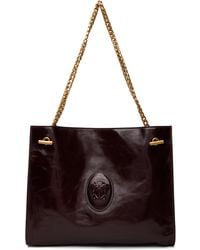 Versace - Burgundy Medium Calf Leather Bag - Lyst