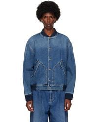 Moschino - Barcode Patch Denim Bomber Jacket - Lyst