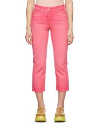 Pink Dondup Denim Cropped in Pastel Pink Womens Clothing Jeans Capri and cropped jeans 