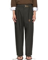 Sacai - Khaki Typewriter Trousers - Lyst