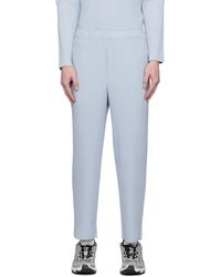 Homme Plissé Issey Miyake - Homme Plissé Issey Miyake Blue Monthly Color September Trousers - Lyst