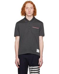 Thom Browne - Gray Patch Pocket Polo - Lyst