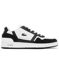 Lacoste - White & Black T-clip Leather Sneakers - Lyst