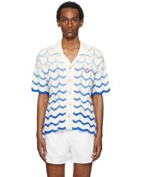 Casablancabrand - Chemise blanc et bleu à rayures graphiques dégradées - Lyst