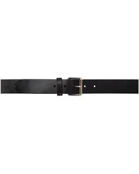 Paul Smith Ceinture en cuir noire Signature Stripe Roller
