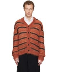 Marni - Fuzzy Wuzzy Stripe V-Neck Cardigan - Lyst