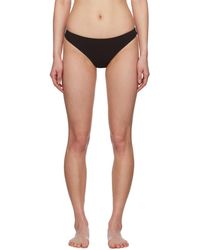 Jil Sander - Culotte De Bikini Brune À Logo Brodé - Lyst