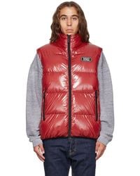 DSquared² - Red Quilted Down Vest - Lyst
